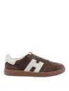 Hogan Rubber Sole Suede Finish Sneakers In Brown
