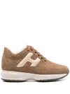 Hogan Brown Lace Up Sneakers In Brown