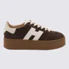 Hogan Suede Platform Sole Sneakers In Brown