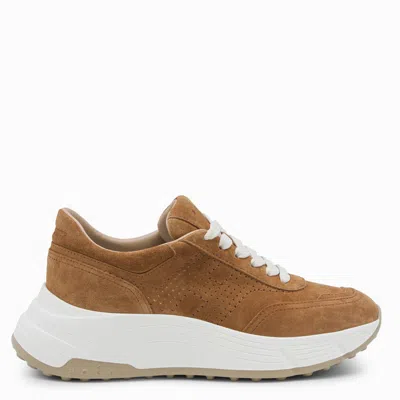 Hogan H669 Suede Platform Sneakers In Brown