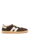 Hogan Stylish Sneakers With Contrast Panel And Suede Finish In Brown