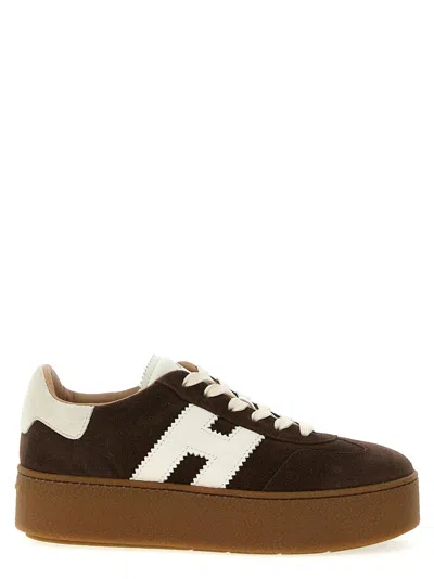 Hogan Brown Logo Sneakers
