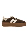 Hogan Low-top Sneakers With Suede And Nappa Leather Upper In Brown