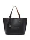 Hogan Brown Script Small Tote In Black