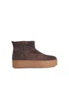 Hogan Ankle Height Platform Boots With Pull Tab In Brown