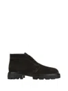 Hogan Brown Suede Ankle Boots In Black