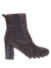 Hogan Brown Suede Chelsea Boots With Elastic Side Straps In Brown