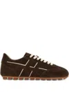 Hogan Olympia Leather Sneakers In Brown