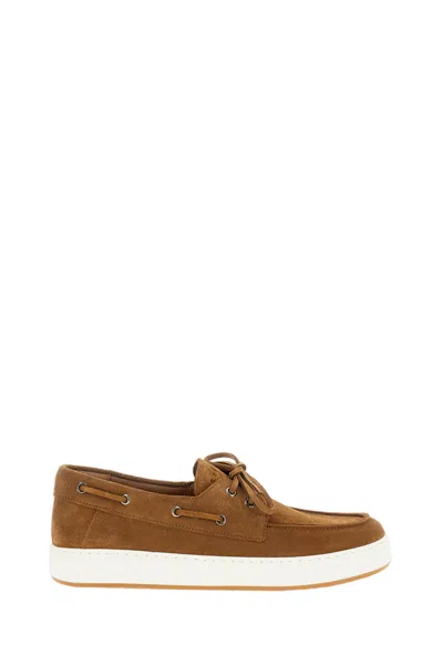 Hogan Brown Suede Sneakers With Leather Laces