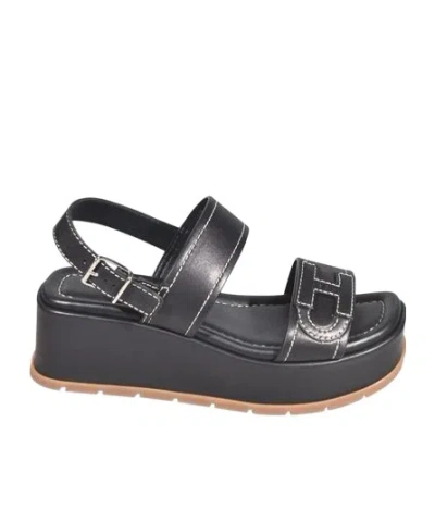 Hogan Buckled Sandals In Black