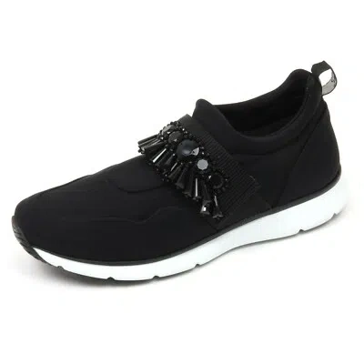 Pre-owned Hogan C8860 Sneaker Donna  H254 Scarpa Nero Con Pietre Shoe Woman