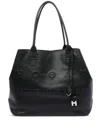 Hogan Calf Leather  Shopper Bag In Black