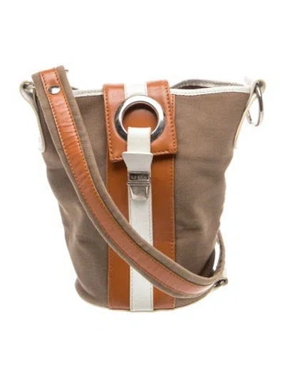 Pre-owned Hogan Canvas Bucket Bag In Brown