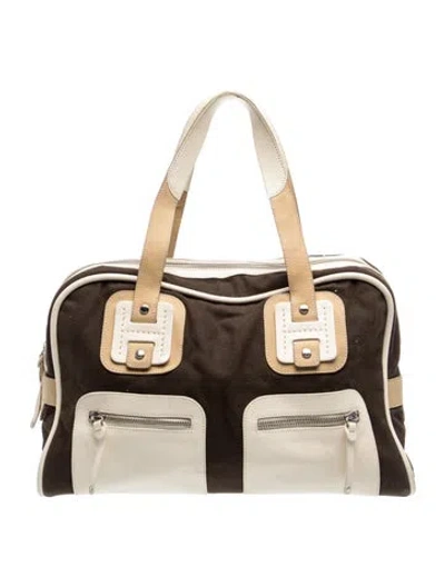 Pre-owned Hogan Canvas Tote In Neutrals