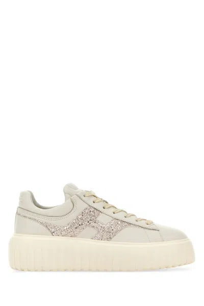 HOGAN SNEAKERS IN PELLE GESSO  DONNA