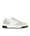 Hogan Chamallow Suede And Nappa Two-tone Sneakers In White
