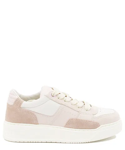 Hogan White And Pink Sneakers In Beige