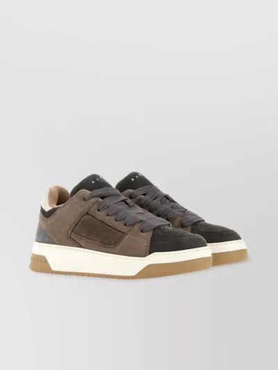 Hogan Chamallow Suede Panels Sneakers In Neutrals