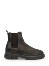 Hogan Suede Ankle Boots With Elastic Side Panels In Grey