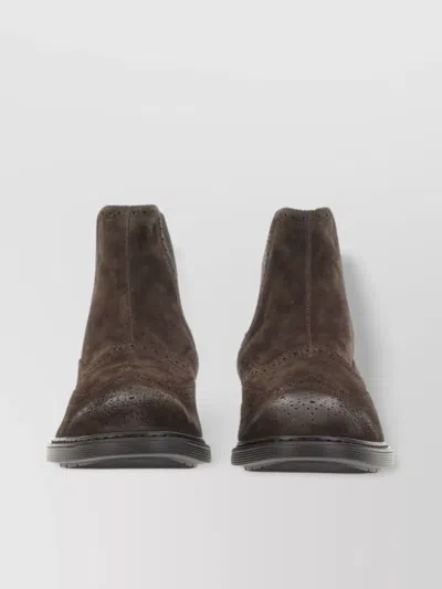 Hogan Chelsea Boot Suede Rubber Sole In Black