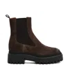 Hogan Chelsea Cam Brown Rubber Stripes H Boots In Brown