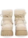 Hogan H700 Shearling-trimmed Suede Ankle Boots In Neutral