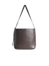 Hogan Small Leather Hobo Bag With Adjustable Strap In Brown