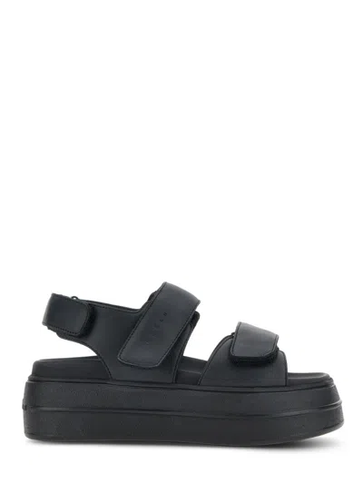Hogan Chunky Platform Sandals With Adjustable Straps In Black
