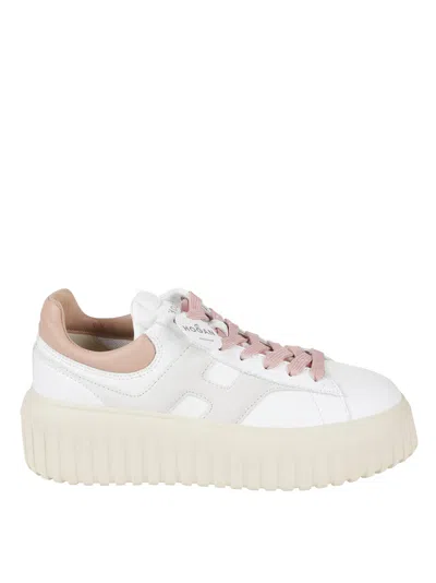 Hogan Chunky Platform Sneakers With Smooth And Textured Uppers In White