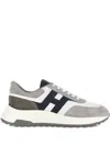 Hogan Round Toe Rubber Sole Panelled Design Sneakers In Gray