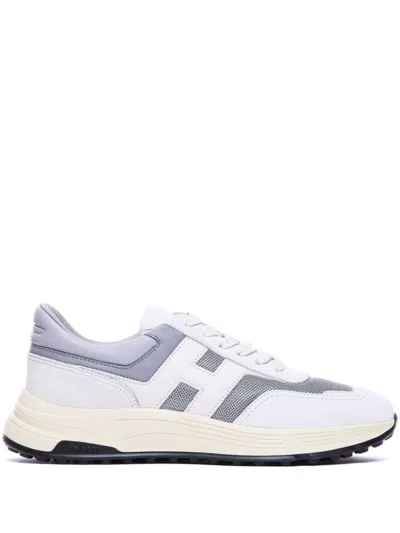 Hogan Chunky Rubber Sole Sneakers With Padded Ankle In White