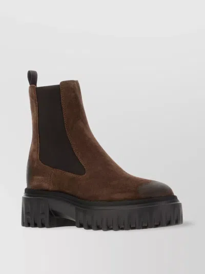 Hogan Chunky Sole Ankle Boots With Elastic Panels