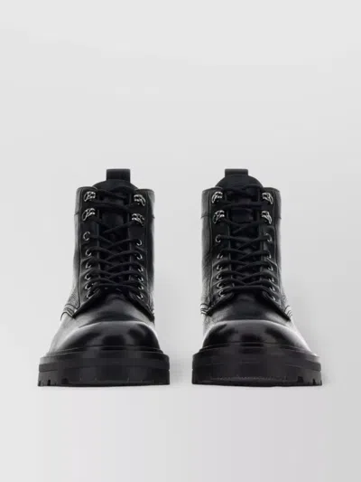 Hogan Chunky Sole Ankle-high Combat Boots In Black