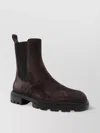 Hogan Suede Ankle Boots With Elastic Side Panels In Black