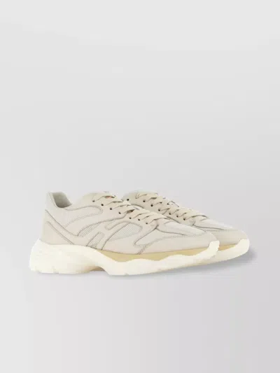 Hogan Chunky Sole Round Toe Mesh Panels Sneakers In Neutral