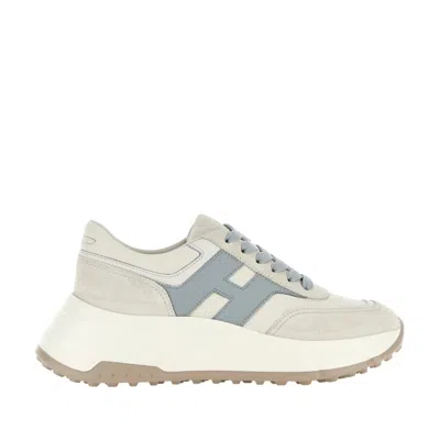 Hogan Chunky Sole Sneakers With Textured Outsole In White