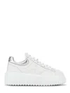 Hogan Chunky Sole White Sneakers With Metallic Accents In White