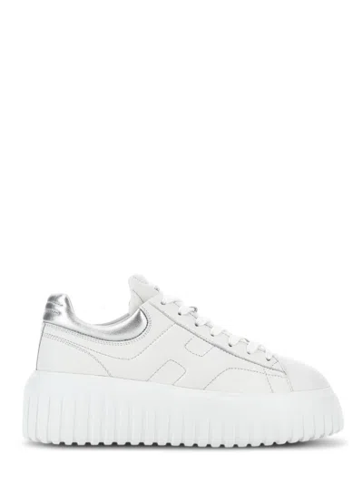 HOGAN HOGAN CHUNKY SOLE WHITE SNEAKERS WITH METALLIC ACCENTS