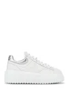 Hogan Chunky Sole White Sneakers With Metallic Accents In White