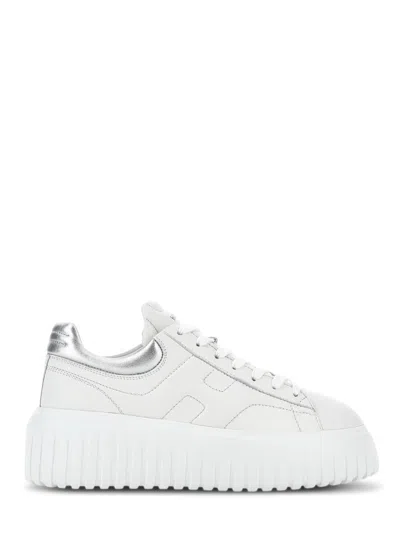 HOGAN CHUNKY SOLE WHITE SNEAKERS WITH METALLIC ACCENTS