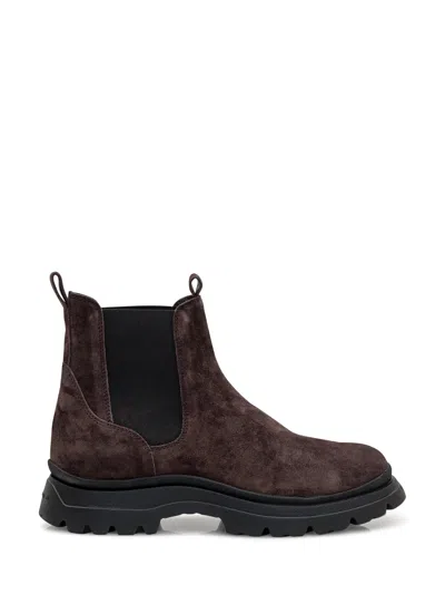 Hogan Classic Leather Boots For Fall 2025 In Burgundy