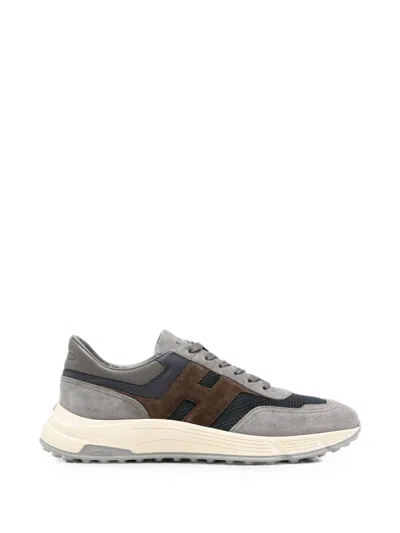 Hogan Hyperlight Leather Sneakers In Gray