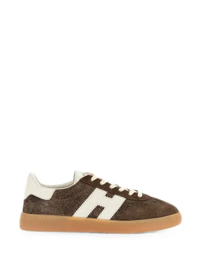 Hogan Colour-block Leather Sneaker In Brown