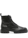 Hogan H673 Combact Boots Shoes In Black