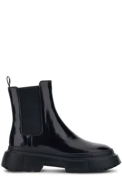 Hogan Contemporary Urban Style Chelsea Boots For Women In Black