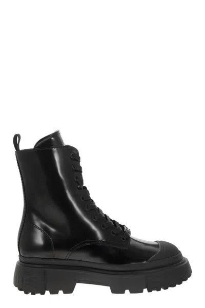 HOGAN CONTEMPORARY URBAN STYLE COMBAT BOOTS FOR WOMEN
