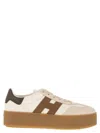 Hogan Butter-colored Suede And Nappa Leather Sneakers In Brown