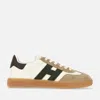 Hogan Leather And Suede Sneakers With Memory Foam Insole In Neutral