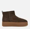Hogan Ankle Height Platform Boots With Pull Tab In Brown