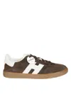 Hogan Rubber Sole Suede Finish Sneakers In Brown